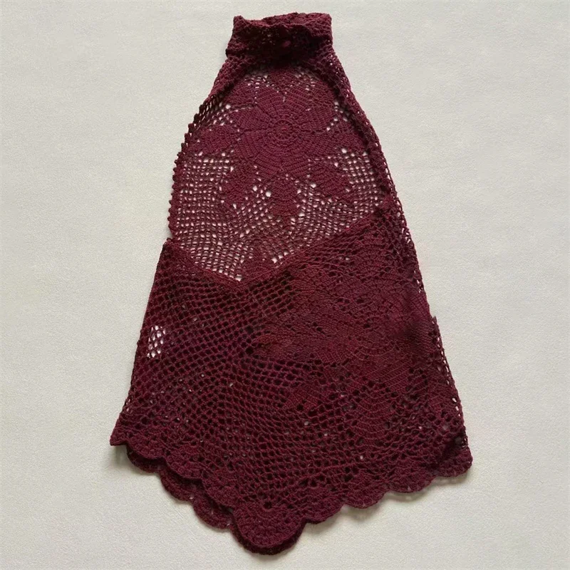 Chaleco de mujer 2026 primavera nuevo elástico ajustado sin mangas top puro algodón tejido hueco camiseta sin mangas Sexy espalda descubierta corsé camiseta