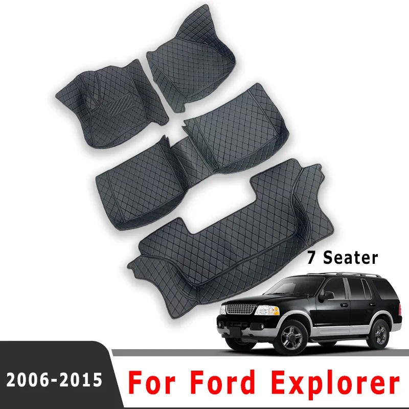 Car Floor Mats For Ford Explorer 2015 2014 2013 2012 2011 2010 2009 2008 2007 2006 (7 Seater) Auto Custom Carpets Leather Parts