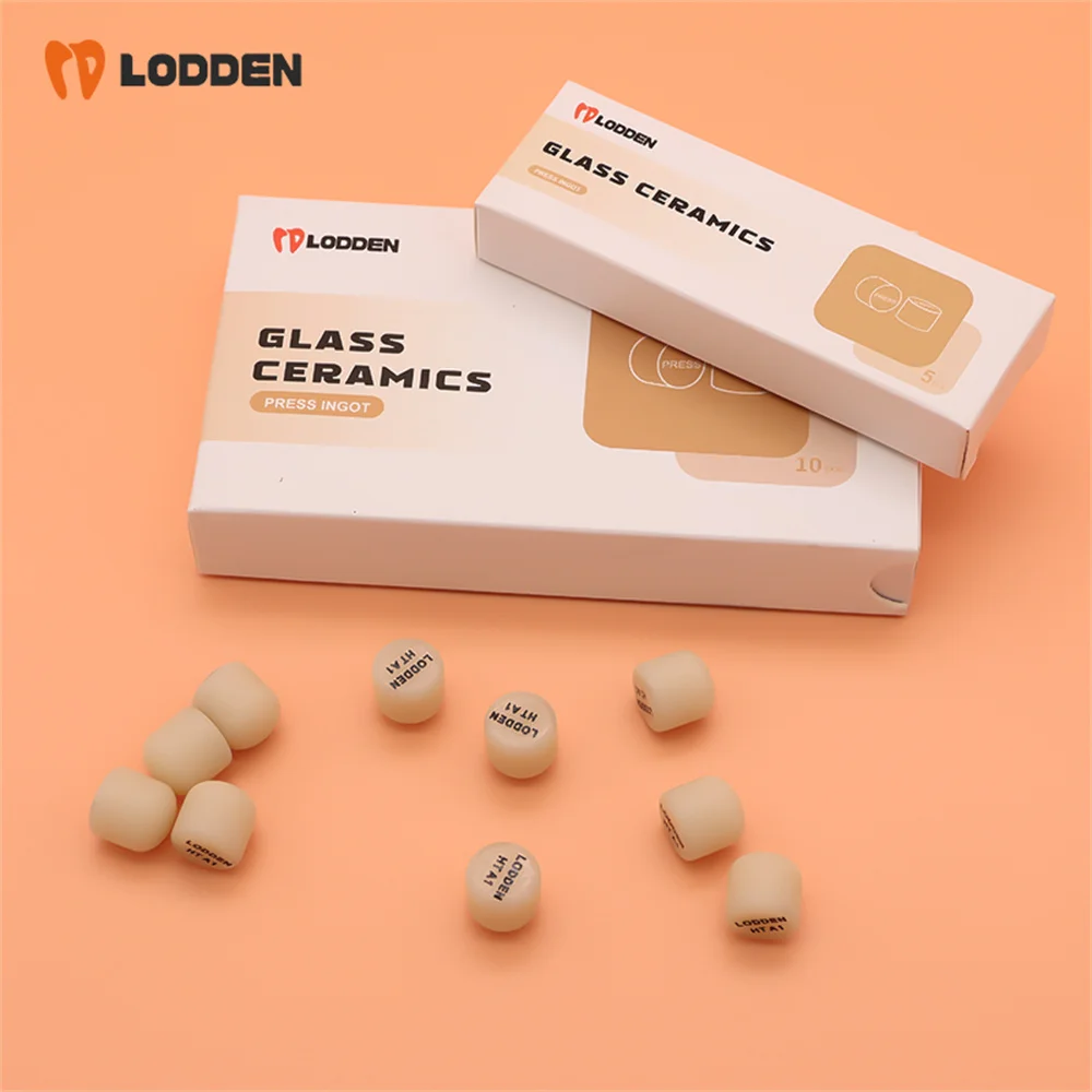 

LODDEN 10pcs Dental Press Ingots HT/LT Dental Lab Material Lithium Disilicate Press Ceramic Blocks for Veneer VITA16 BL1-BL4