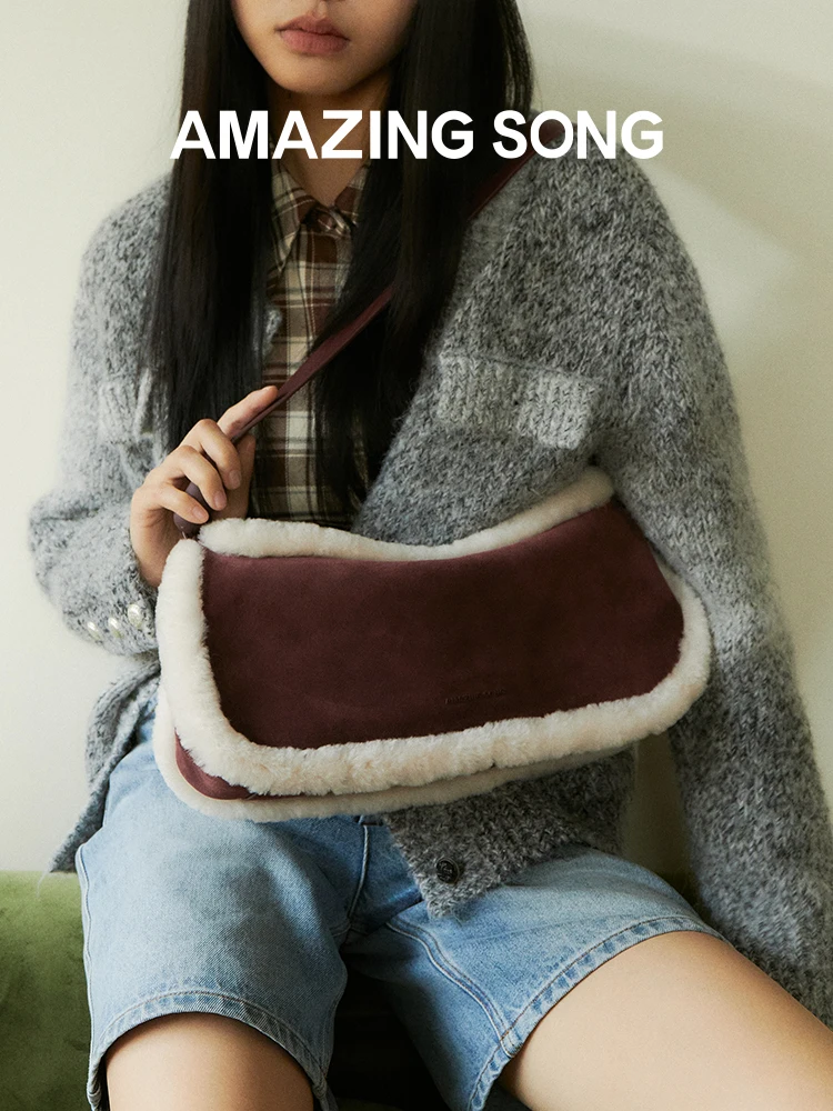 Amazing Song Mousse bag fluffy large capacity OL winter shoulder bag