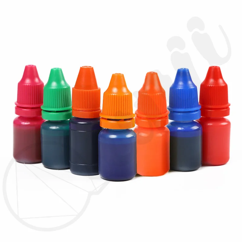 10ml Self-Inking Colorful Ink for Photosensitive Stamp Refilling Ink Red Green Blue Black Orange Rose red Chocolate Coffee