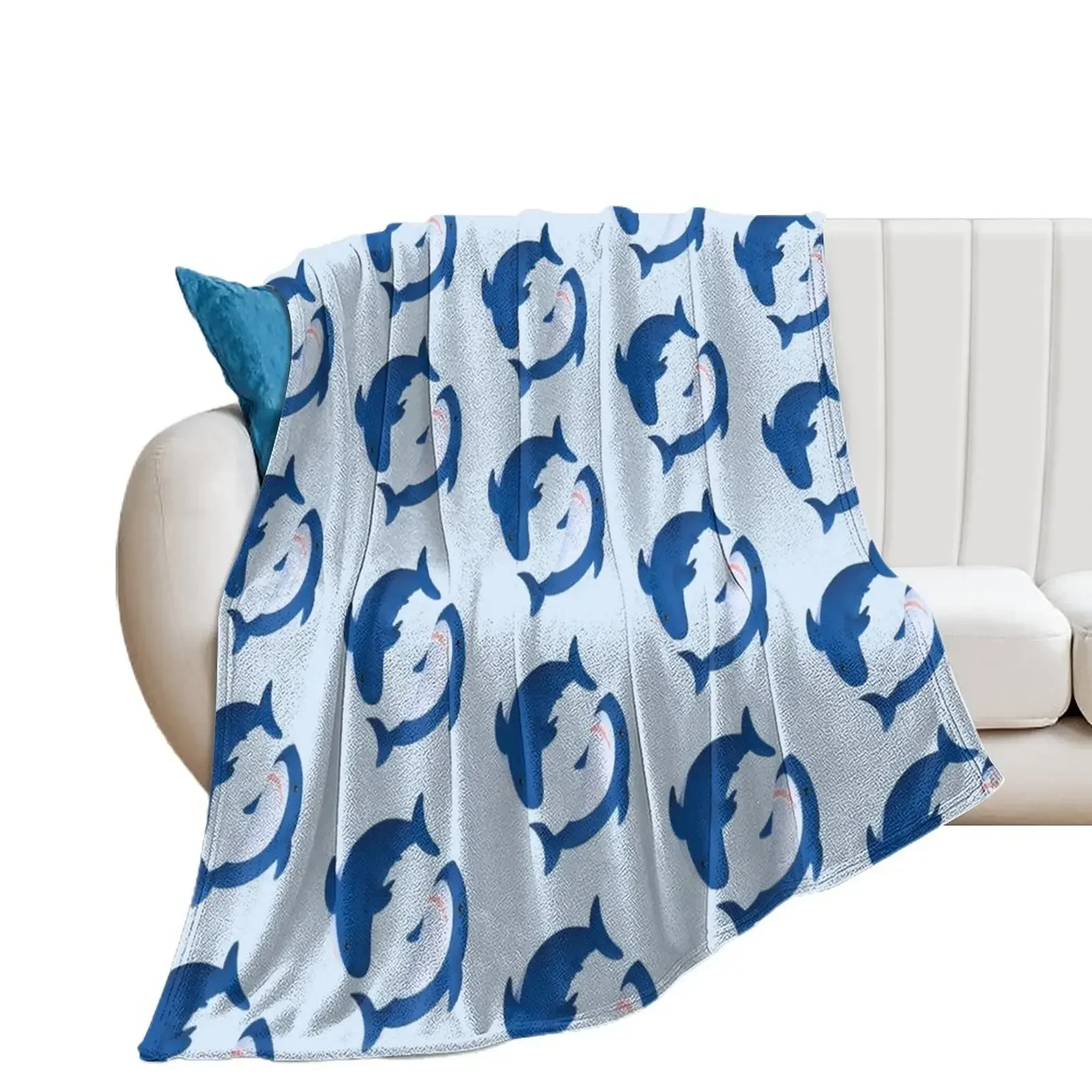 

Brucie & Archie Blahaj shark pattern Throw Blanket Decorative Beds Cute Blankets