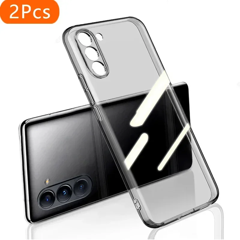

2Pcs Luxury Ultra Thin Soft Case For Samsung Galaxy S24 S23 S22 S21 S20 FE Plus Clear Transparent Back Cover For Note 20 Ultra F