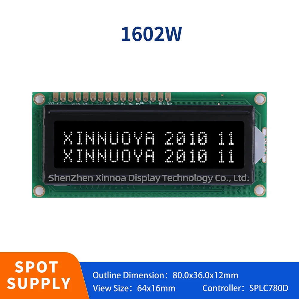 1602W LCD BTN Black Film LCD Module Shield 16X2 Lead free high-quality gold plated PCB board&standard 16PIN universal interface