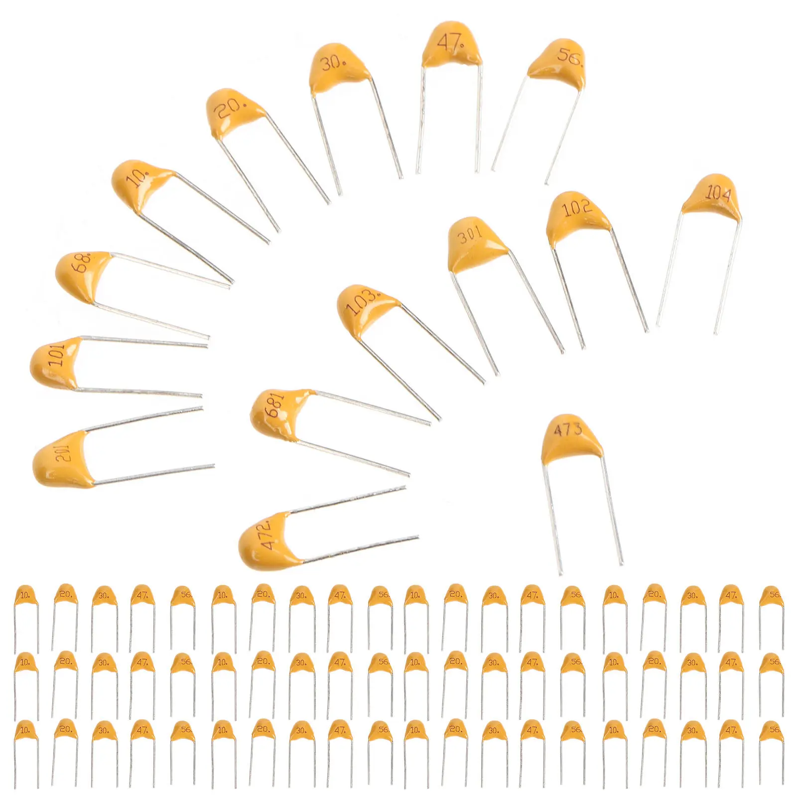 1Set Ceramic Capacitor Sample Assorted 50V Multilayer Chip Capacitor Replacement for Electronics Audio DIY Projects