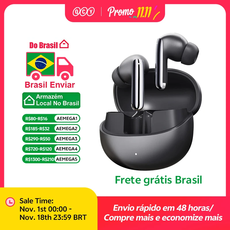 QCY MeloBuds Pro ANC Bluetooth 5.3 Fones de ouvido, ANC híbrido 46dB, Hi-Res, Earbuds LDAC, fones de ouvido 6 Mic, detecção intra-auricular 34H