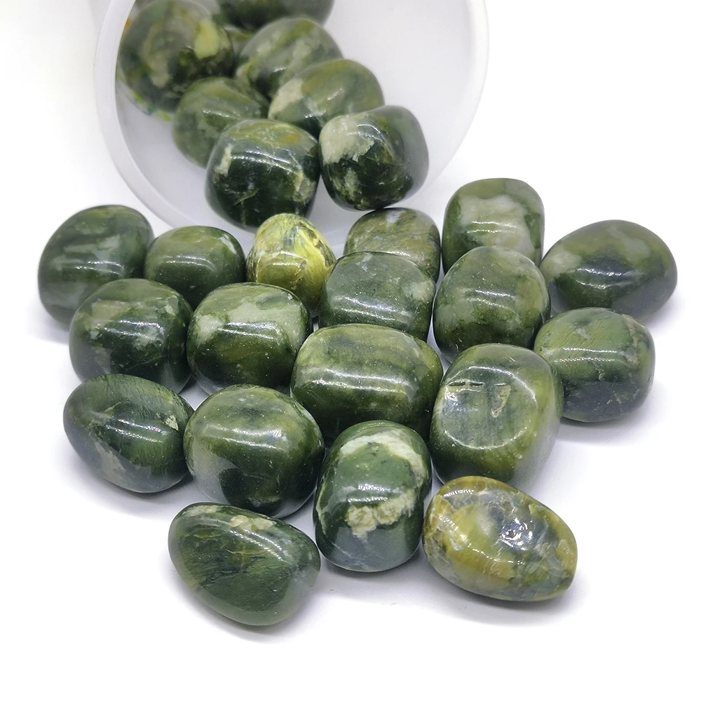 

Xiuyan Jade Natural Tumbled Stone Healing Crystal Bulk Quartz Mineral Specimen Tank Aquarium Home Decor DIY Pendant Wholesale