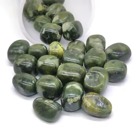 Xiuyan Jade Natural Tumbled Stone Healing Crystal Bulk Quartz Mineral Specimen Tank Aquarium Home Decor DIY Pendant Wholesale