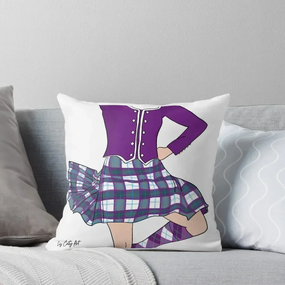 Highland Dancer Purple Tweedsmuir Kilt Throw Pillow Sofa Covers For Living Room Sofa Cushion Cover pillow