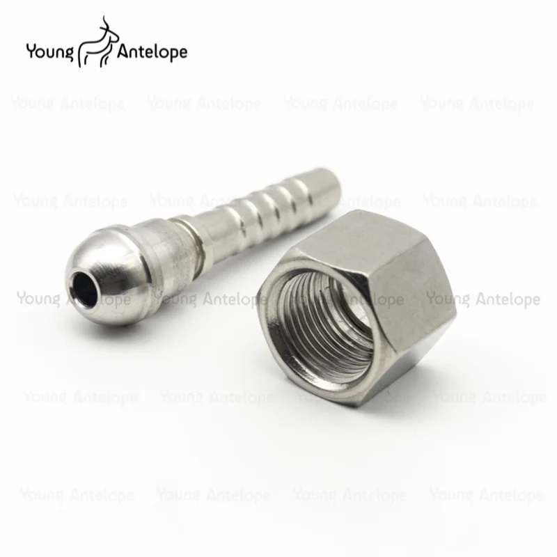 304 stainless steel high-pressure tubing crimp joint straight/90 degree elbow female thread inch beer hose joint hydraulic hose