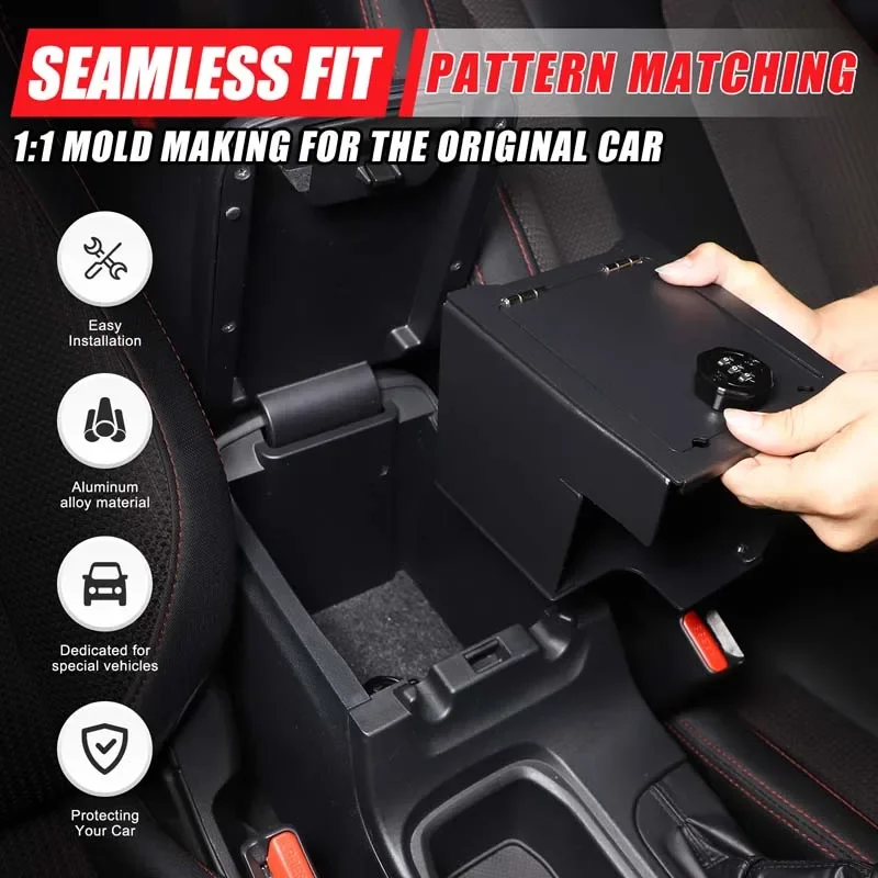 For 2022 2023 2024 2025 Subaru WRX/Levorg Car Armrest Safe Box Accessories Aluminum Alloy Armrest Storage Privacy Protection