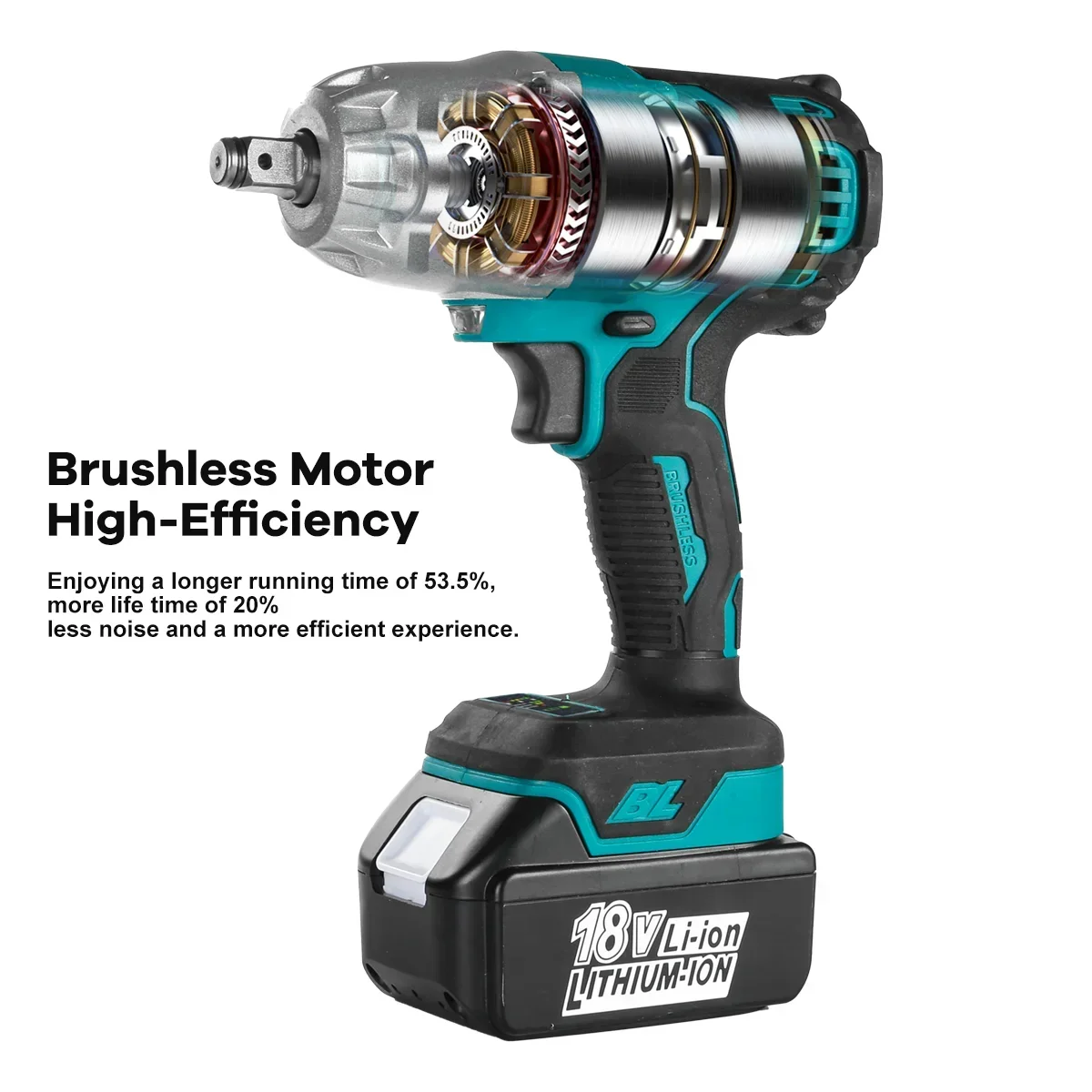 003 1/2 Inch Cordless Power Wrenches Electric High Torque Brushless Wrench For Makita 18V Impact Wrench Heavy Duty