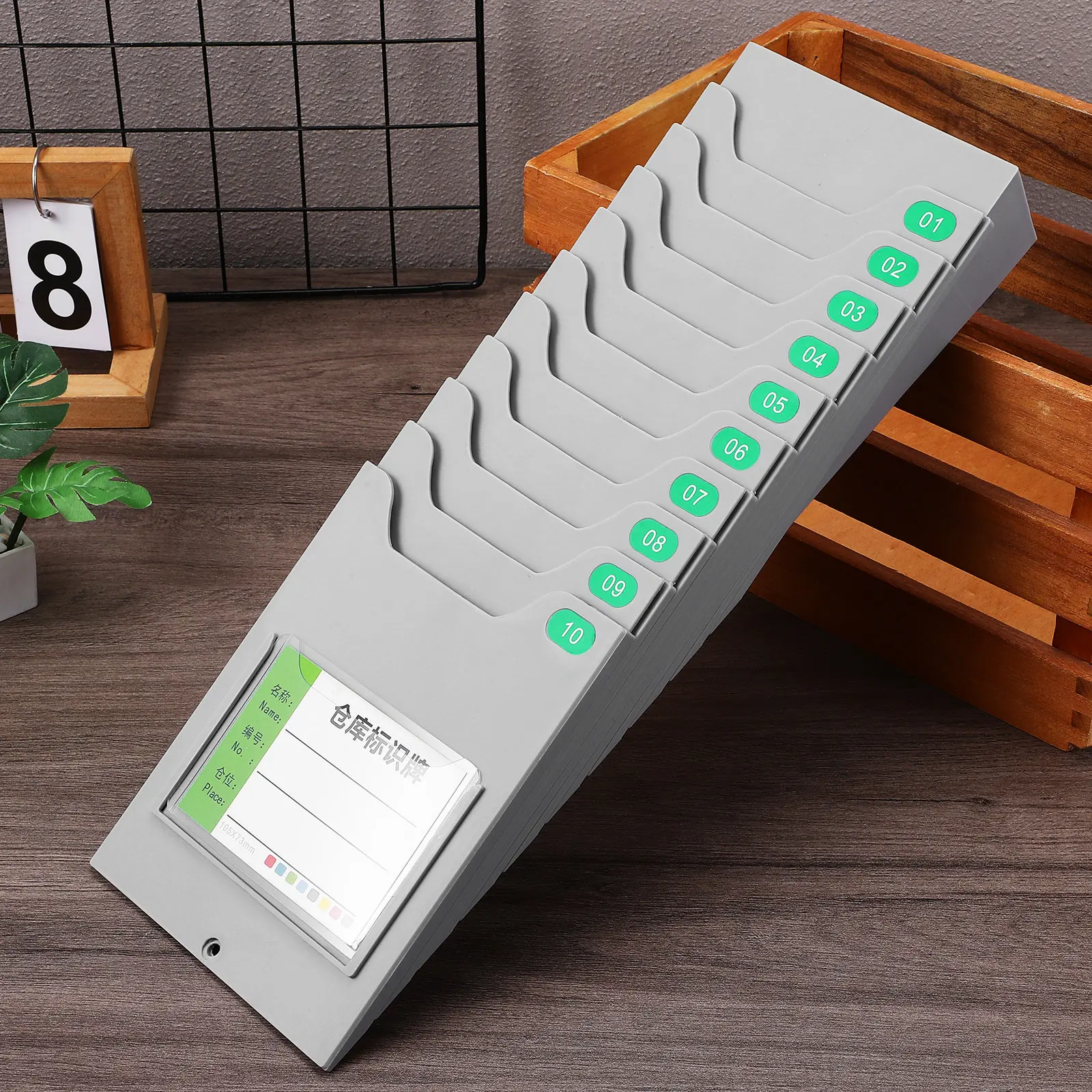 Expandable Multi-Slot Punch Card Holder Wall Mounted Warehouse Attendance Card Organizer Rack Office Factory Supply Storage