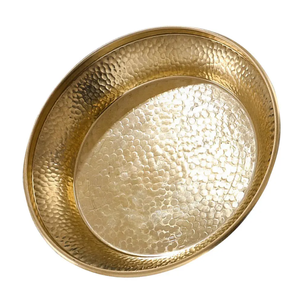 

Multi-Function Desktop Copper Tray For Home Temple Offering Decor Household Buddha Accessory Storage Use