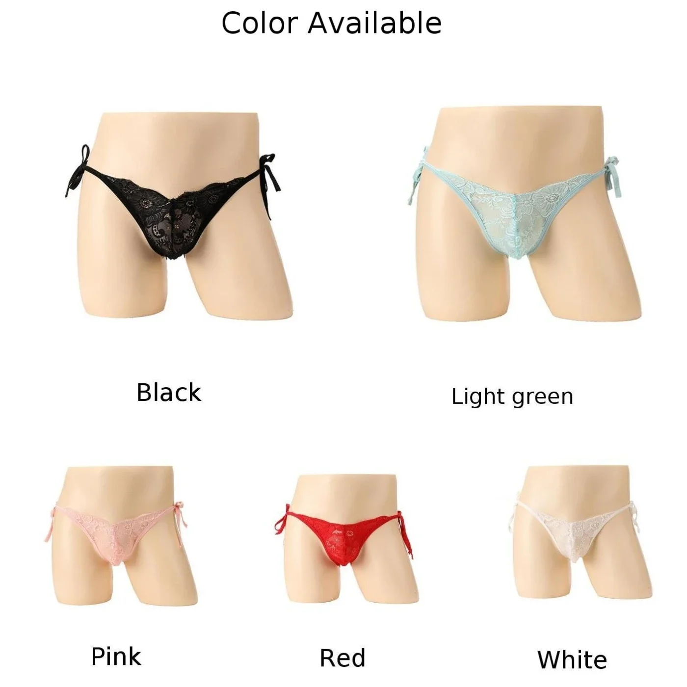 Men Sissy Lace Briefs Sexy Open Crotch See-through Underwear Ultra-thin Mesh Underpants Low Rise Pouch G-string Erotic Panties