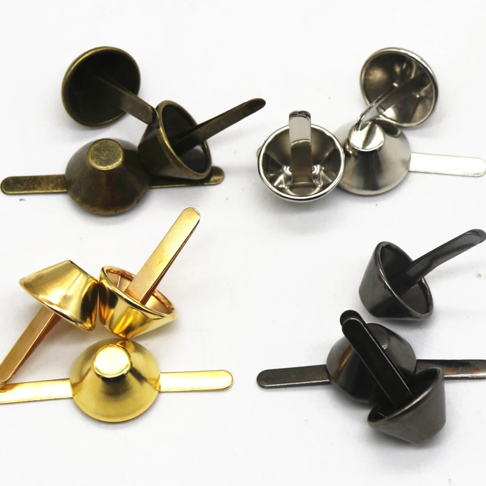 

60 pcs Legged Diy Bag Accessories Iron Water Bucket Nails Case Rivets Square Rivets Two Feet Studs Craft Nails Foot Nail