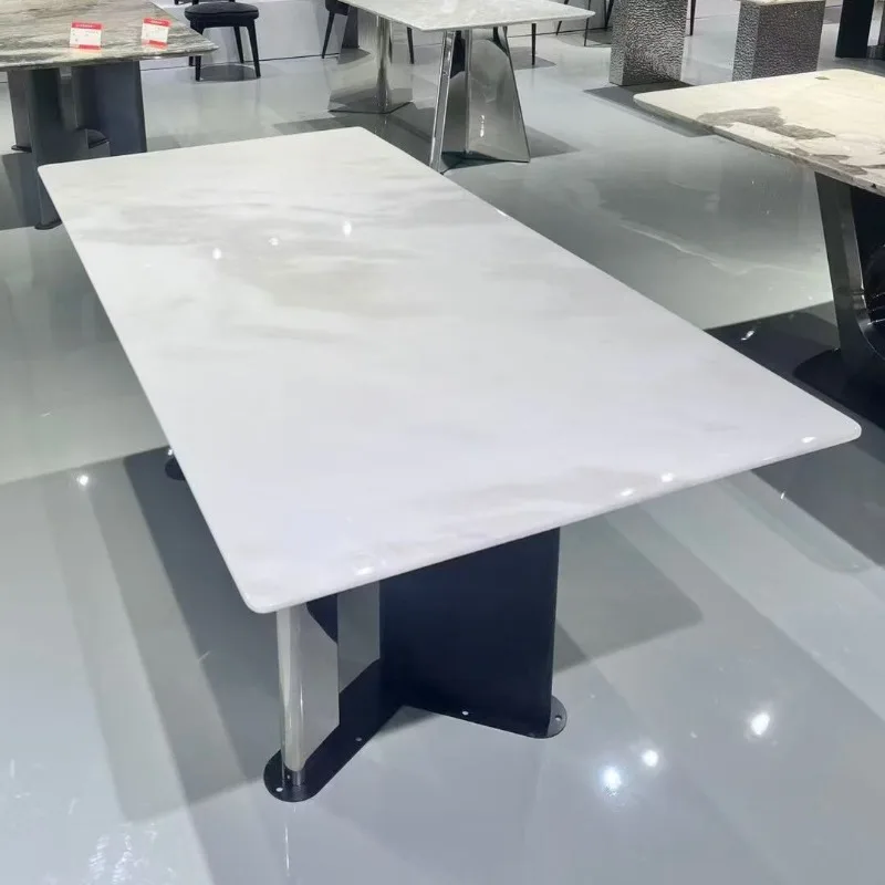 Rectangle Diffin natural luxury stone dining table Modern simple living room Marble home dining table