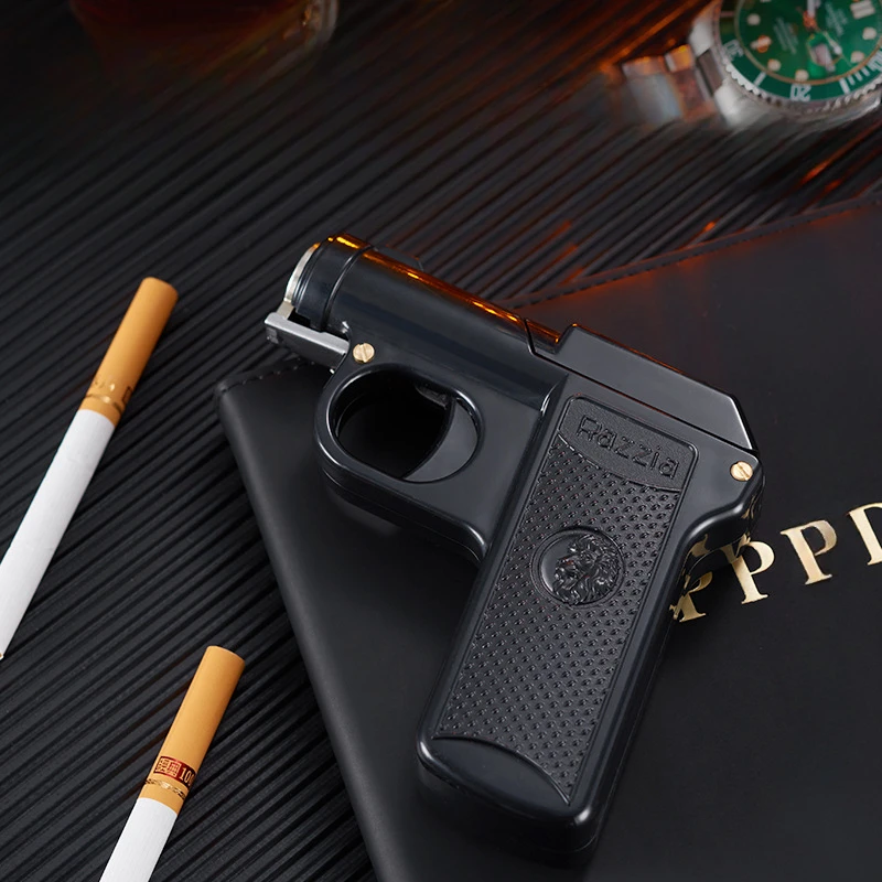 Hot Creative Vintage Windproof Metal Kerosene Lighter Unusual Handgun Cigar Lighter High End Gift