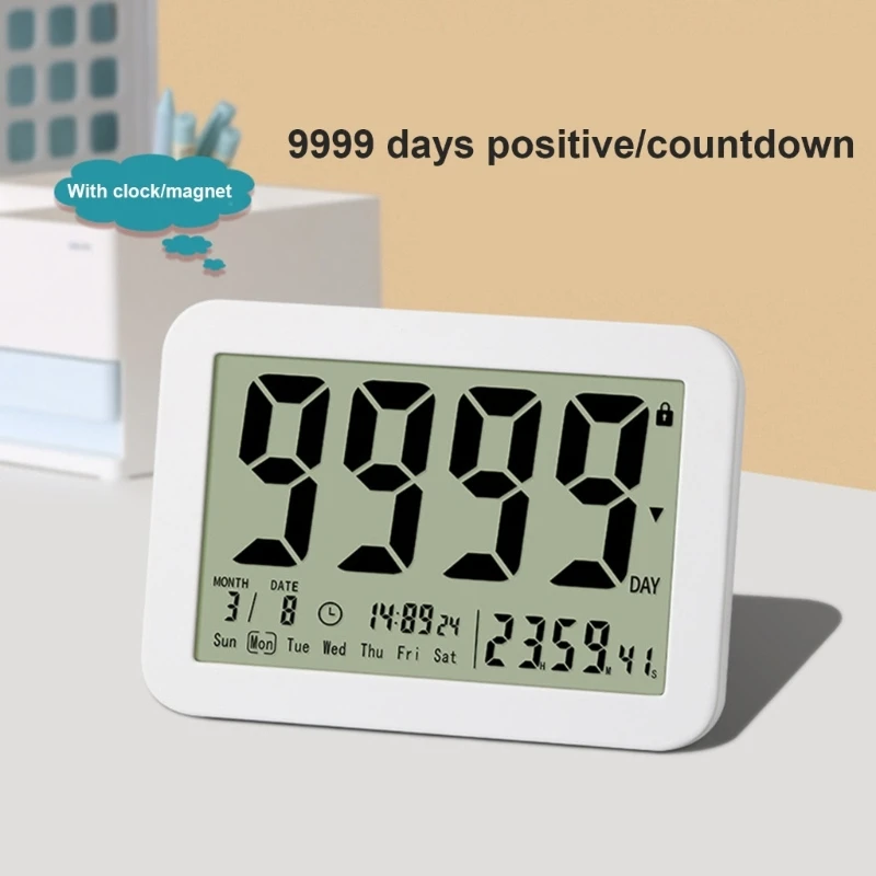 Electronic Countdown Timer Large Screen Digital Countdown 9999-Days Timer Classroom Timer for Study Fitness 87HA