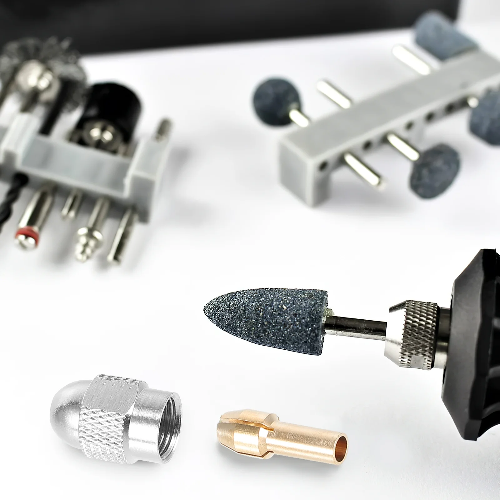 1 conjunto de mandril de broca conjunto de pinças de bronze alta durabilidade liga de cobre ferramenta de moagem elétrica acessório estabilidade de alinhamento preciso