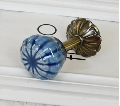 1pc Vintage Pumpkin Decorative Hooks Ceramic Wall Hooks Green Blue Coat Hangers Rustic Hook Ceramic Curtain Tie Backs Hook
