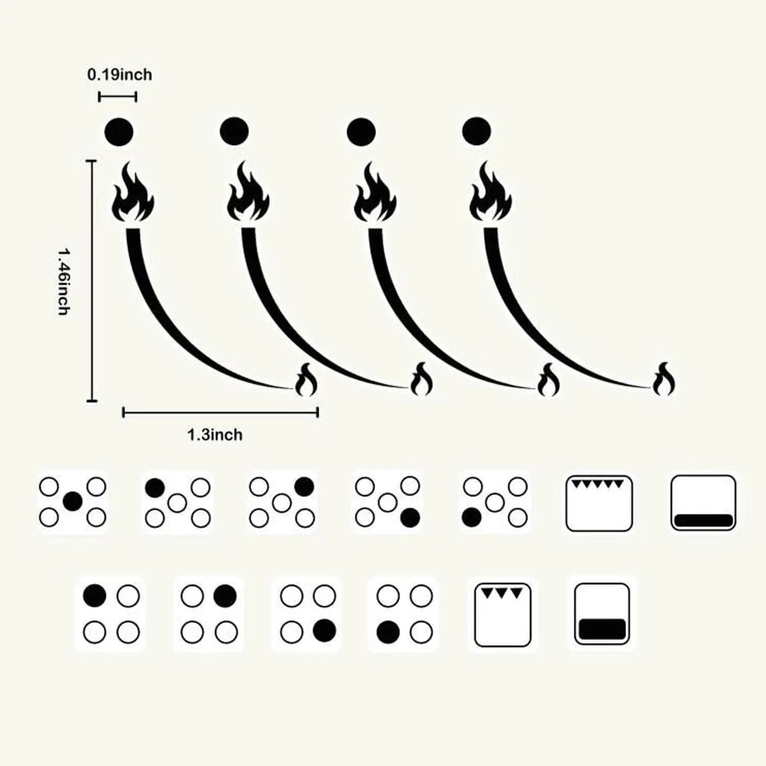 2pcs Flame Indicating Stickers Flame Indicators Ring Stove Labels Oven Replacement Adhesive knob Symbols Cooktop Hob Cooker