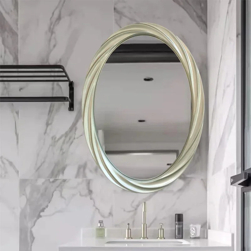AAEuropean American Oval Wall Hanging Bathroom Mirror Retro Bathroom Decoration Hotel Bathroom Basin Toilet Mirror