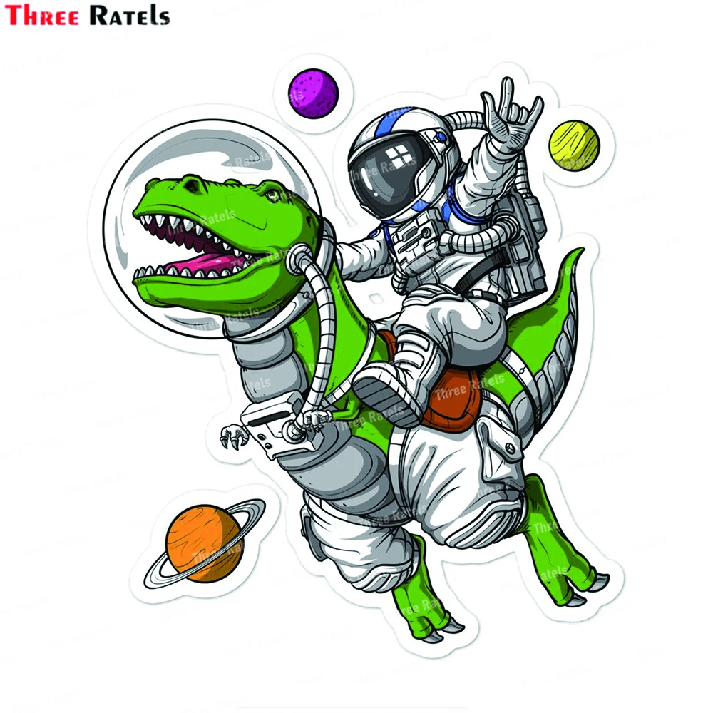 Three Ratels L867 Space Alien Riding Unicorn Vinyl Sticker Car Accessories Home Decoration Mobile Phone Computer Decal