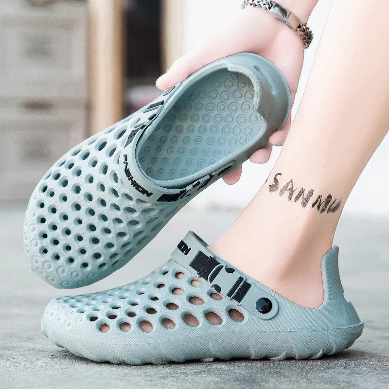 Plus Size Men Solid Color Slides Soft Integrated Molding Non Slip Waterproof Slippers Bedroom Hotel Beach Outdoor Sandals