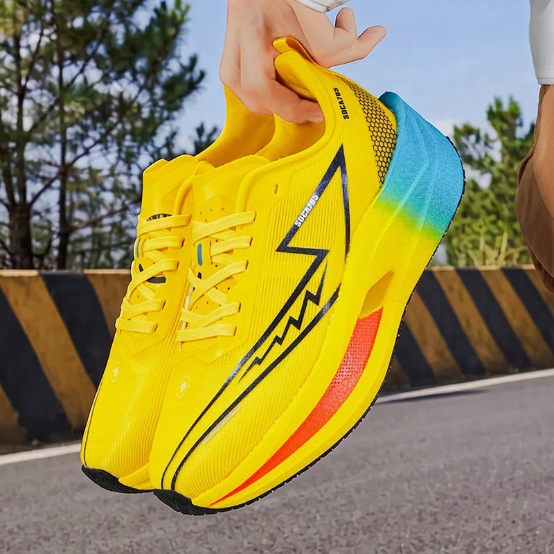 Men Marathon Running Shoes Sports Carbon Board Breathable Lightweight Comfortable Women Athletic Casual Sneakers Outdoor Trail view 6