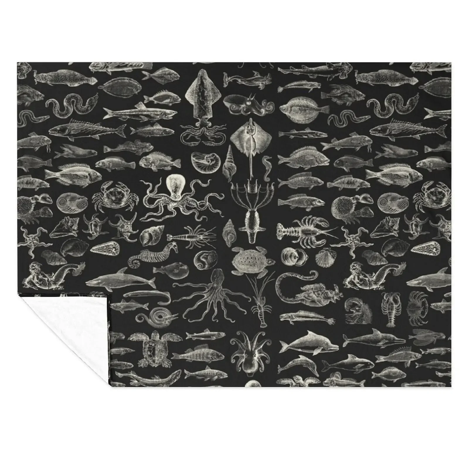 

Sea Creatures - white Throw Blanket Warm Single Luxury St Softest Blankets