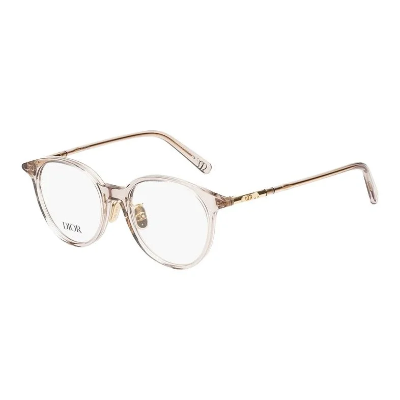 DIOR Plate Frame Round Prescription Glasses Unisex Transparent Tea Brown MINI CD O R5F_6400