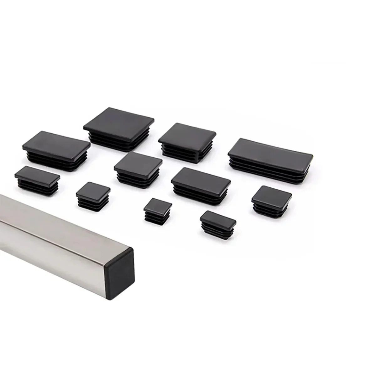 Stainless Steel Square Tube Plastic Cap With Plug Inside Table And Chair Furniture Footrest