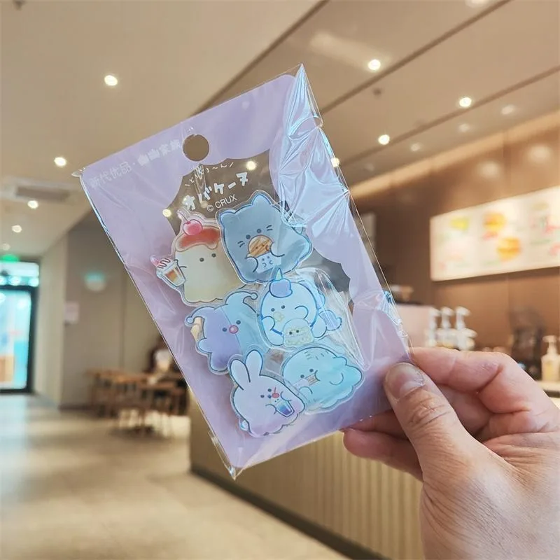 Double-sided Clips Creative Acrylic Classification Clip Irregular Shape Cute Pattern Paper Clip Stationery Gift Student Supplies