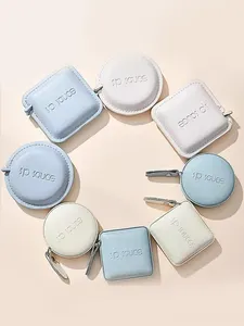 1pc Soft Square Tape Measure  Push Button Measuring Tape Body Measuring Soft Tape Retractable Inch Tape For Sewing Dou
