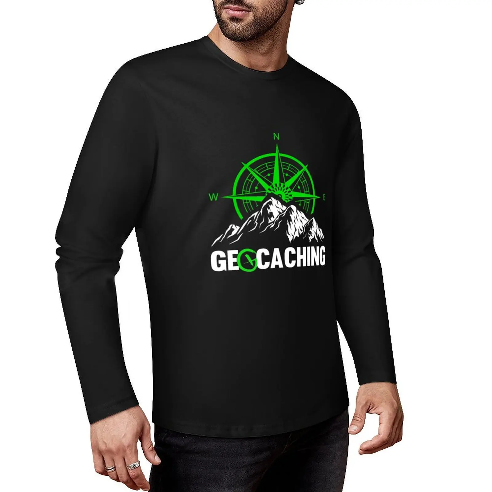 Geocaching Cache Radar Gps Geocacher Long T-Shirt t-shirts man mens big and tall t shirts