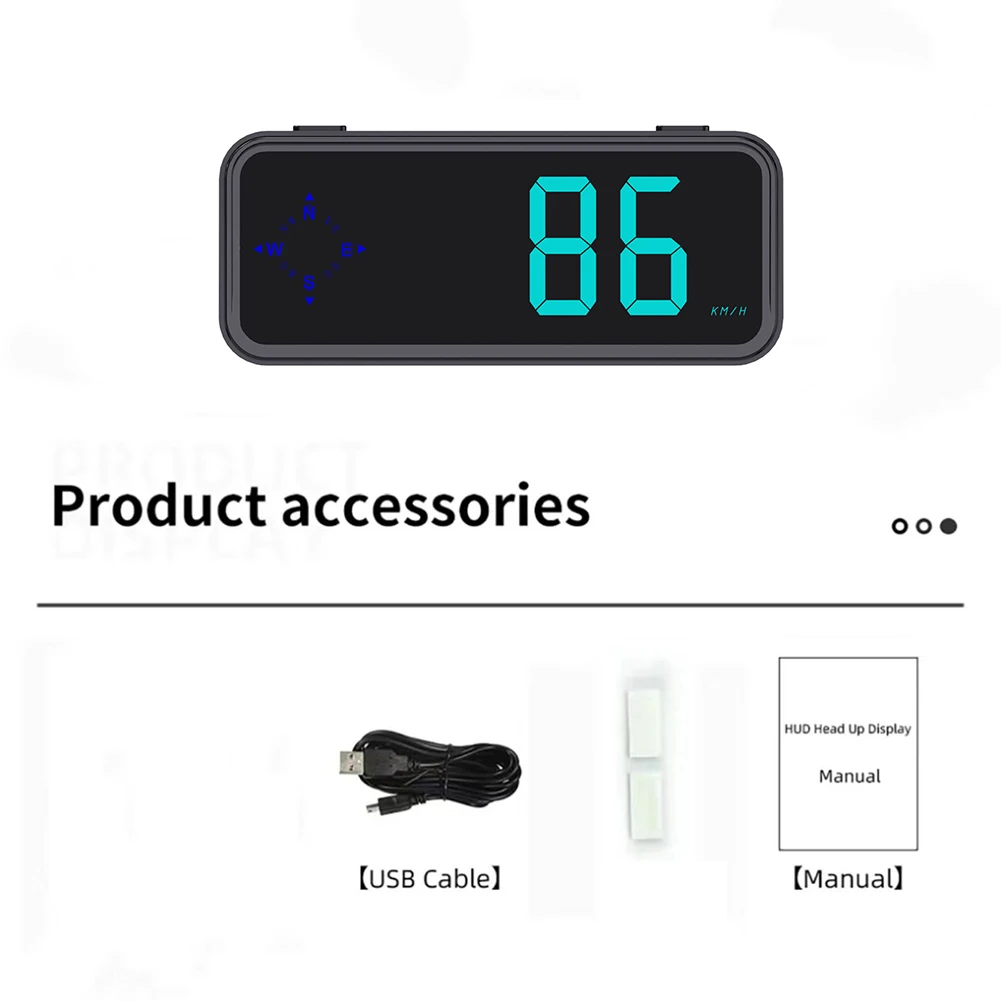Automotive HUD speedometer with integrated GPS and For compass for precise speed measurement and directional navigation support
