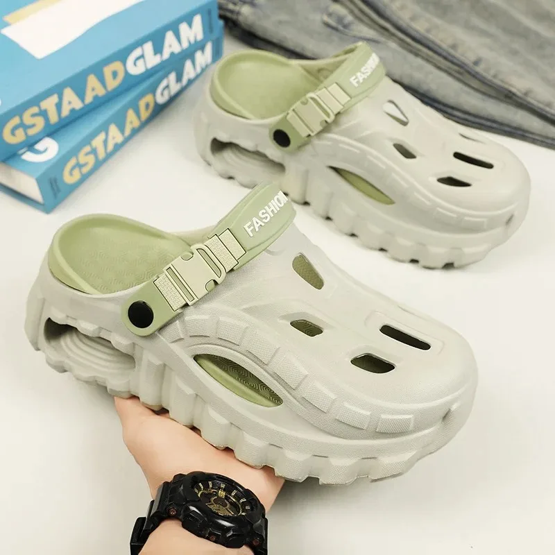 

2026 Men's and Women's Summer Outdoor Non-Slip, Anti-Odor Closed-Toe Slippers, Thick-Soled Outdoor Sports Beach Sandals for Men