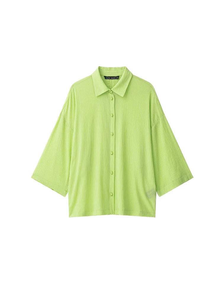 Women 2026 Casual Loose Striped Short Sleeve Shirt Women's Fashion Flip Collar Loose Fit Casual Striped Blouse for Women