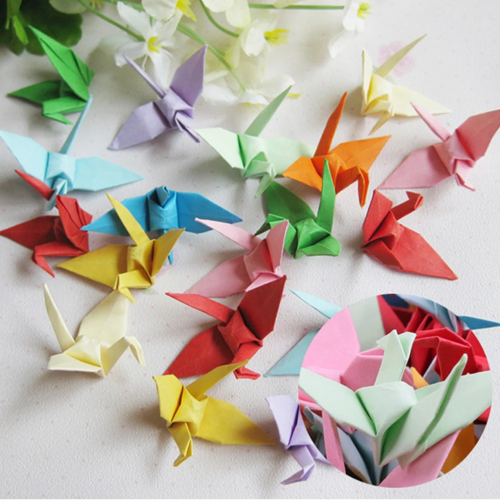 

100 Pcs Japanese-style Thousand Paper Crane Decoration Garlands Origami Ornament