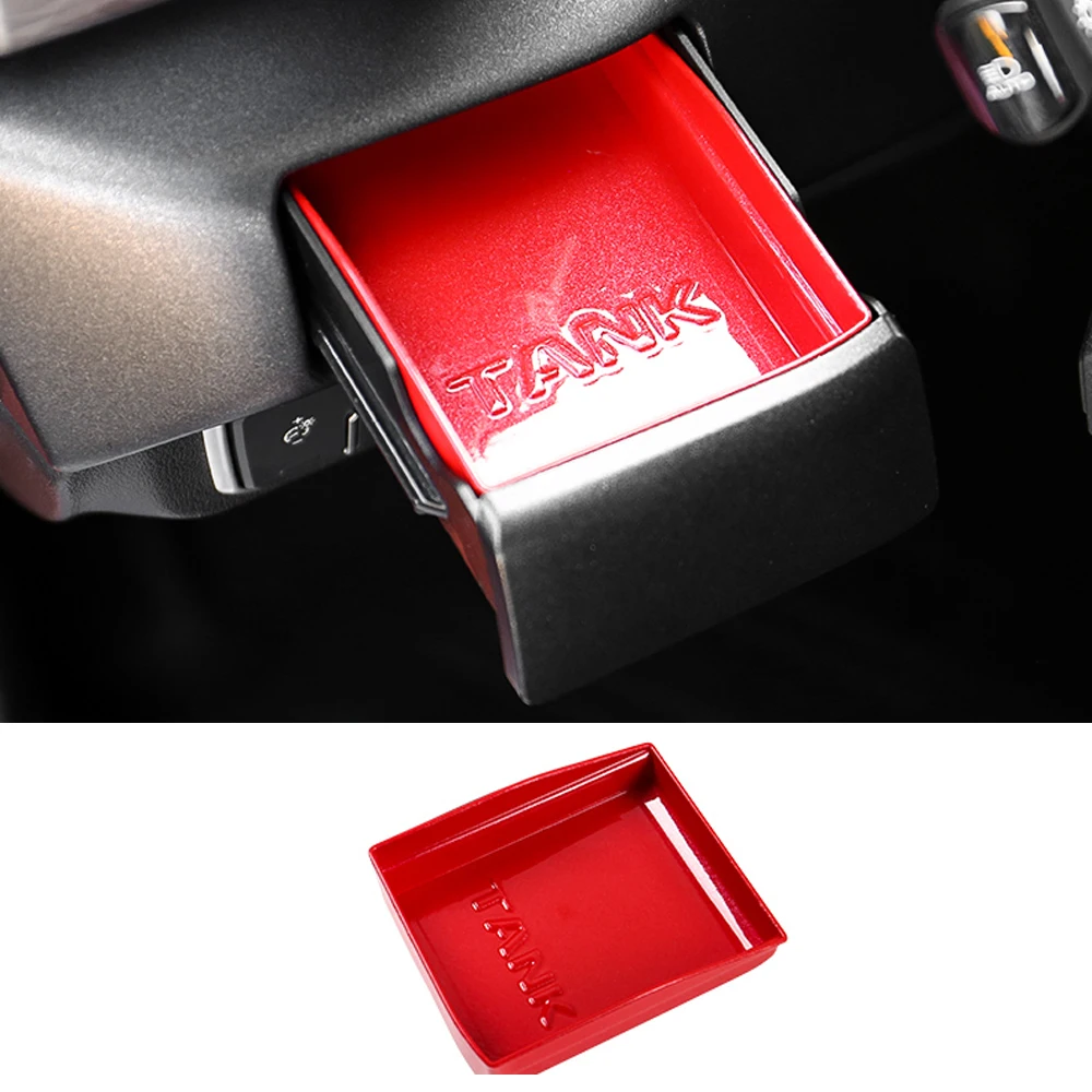 For 2021-2025 Tank 300 Driver Side Drawer Box, Ashtray Organizer Storage Box, ABS Black Tech Car Accessories Easy Install