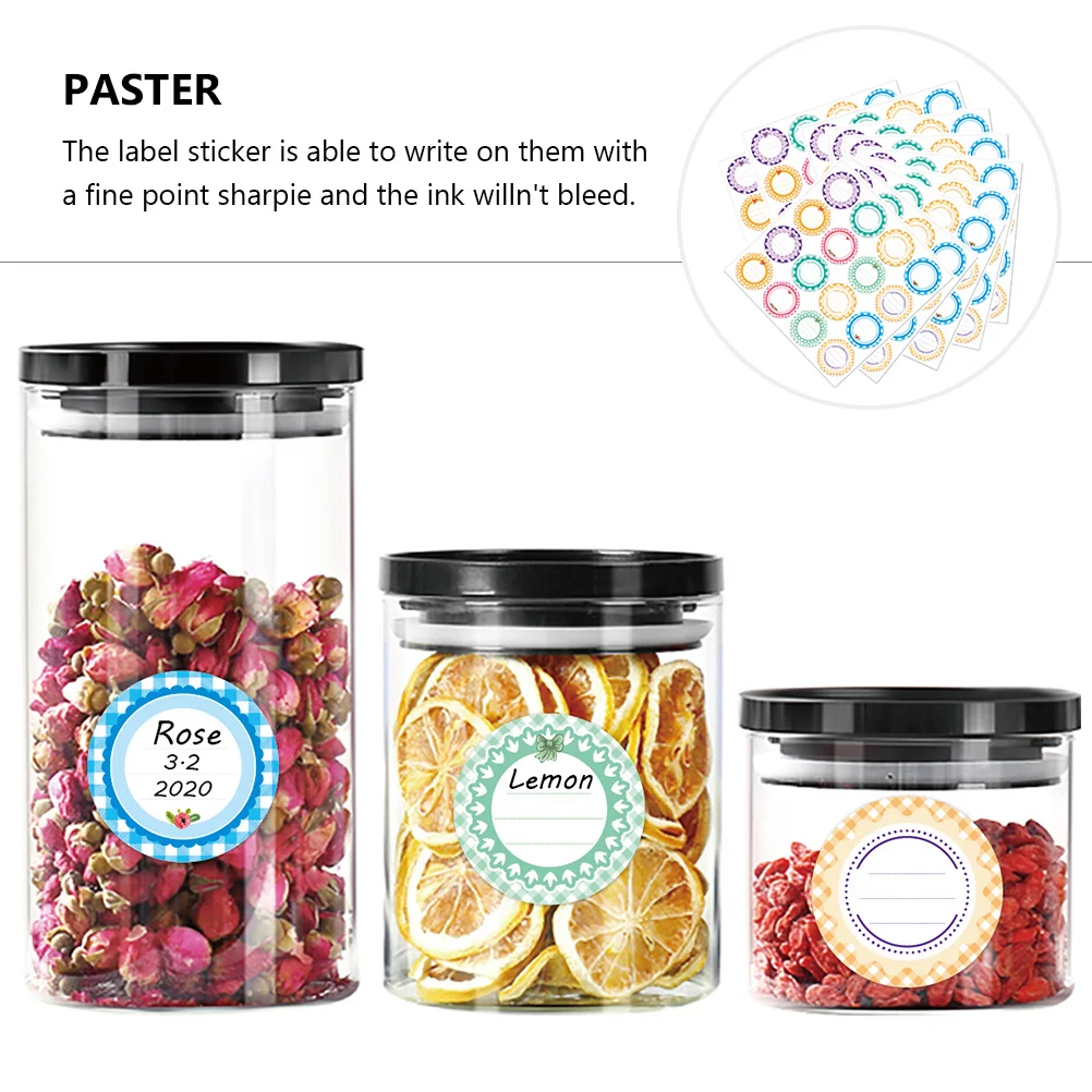 สติกเกอร์ติดกระป๋องทรงกลม 10 ชิ้น สติกเกอร์กันน้ำหลากสีสำหรับปิดผนึกขวดโหล ผนัง หน้าต่าง ใช้สำหรับติดฉลากกระป๋อง