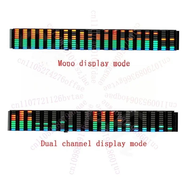 20 Segments 10 Levels LED Display Music Spectrum Screen Receiving Amplifier New Color USB 5-12V Power Supply Finished