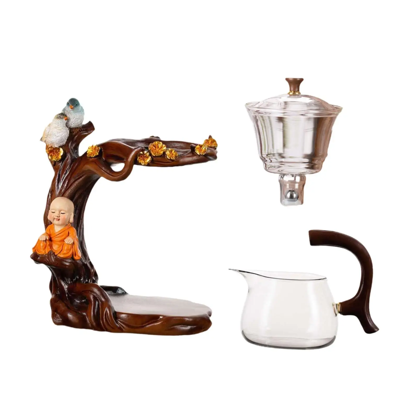 

Kungfu Glass Tea Set Semi Automatic for Holiday Gifts New Year Dining Room