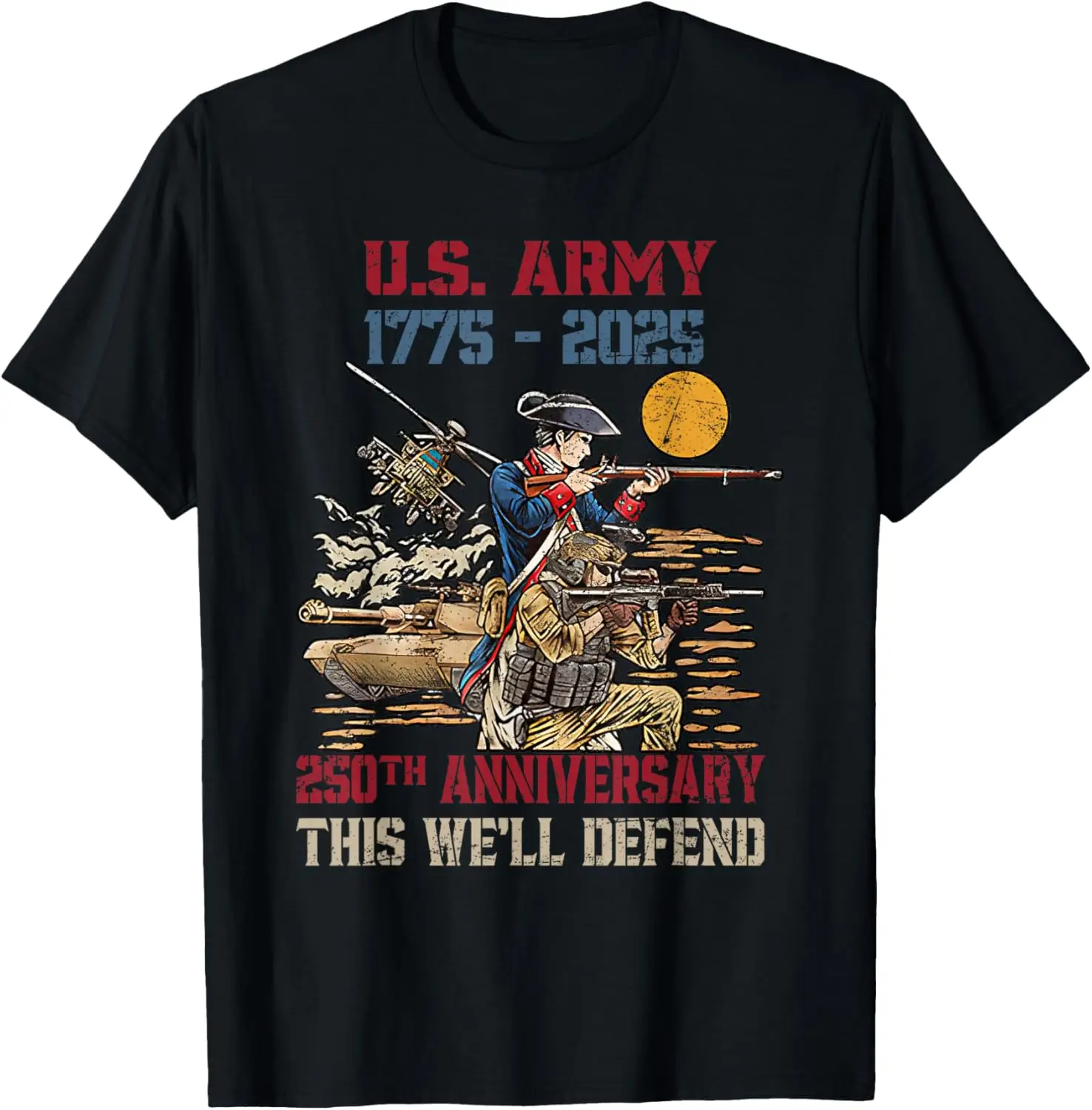 

US Army 1775-2025 250th anniversary T-Shirt 100% Cotton O-Neck Short Sleeve Summer Casual Mens T-shirt Streetwear