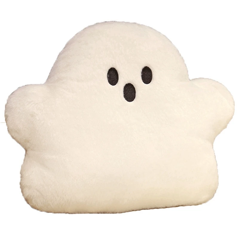 Cojín de felpa con forma de nube blanca para niños, muñeco bonito de fantasma, regalo de Halloween, decoración de silla de dormitorio para el hogar