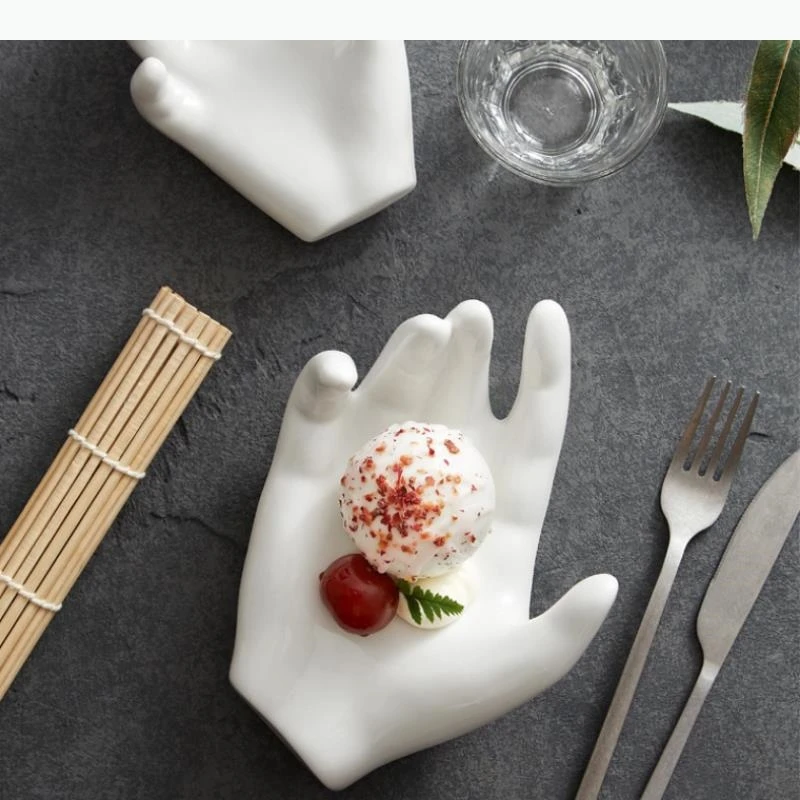 Hotel Spezielles Geschirr Weißer Keramik-Essteller Dessertteller Dim Sum Teller Sushi-Teller Obstteller Sashimi-Teller Snack-Tablett