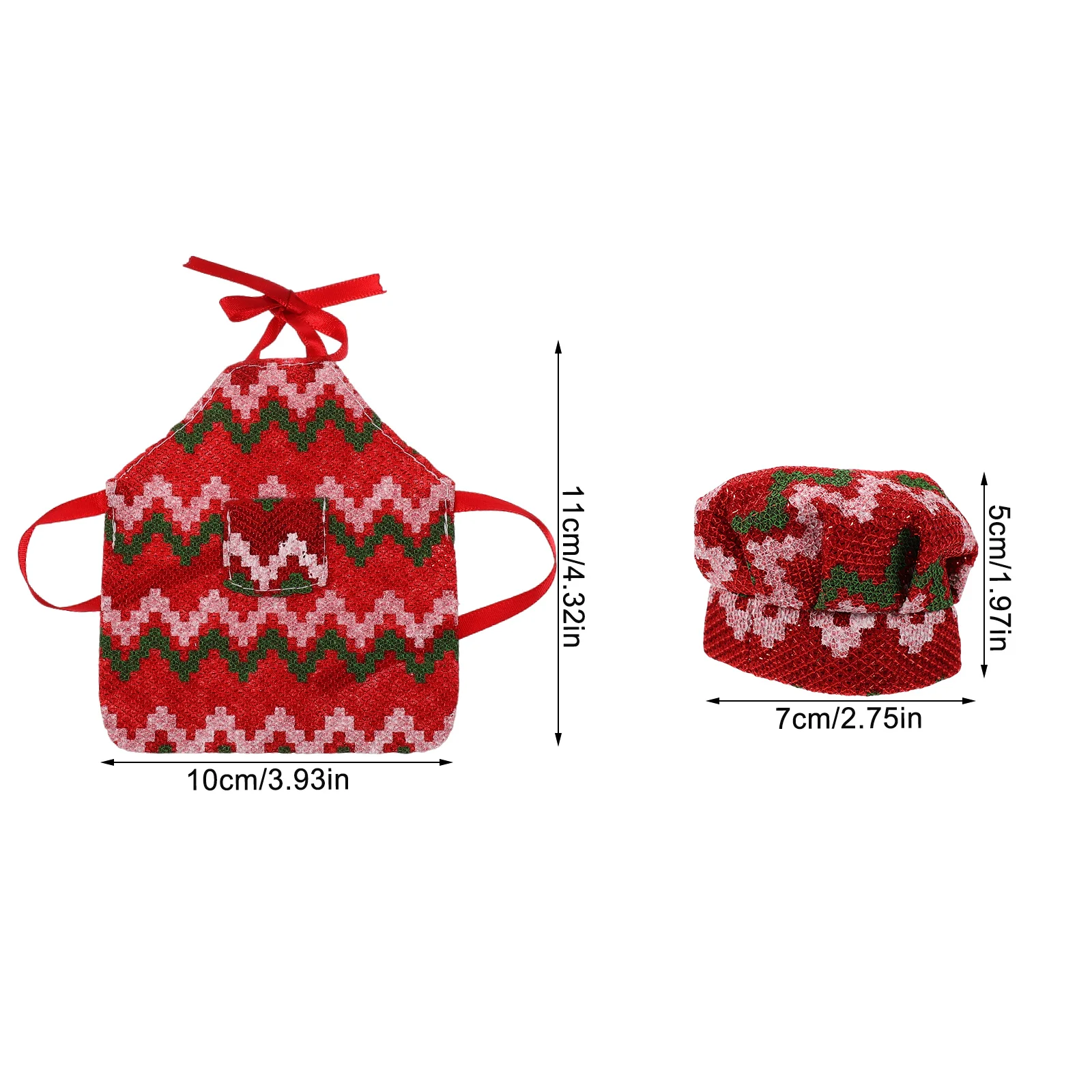 2 Sets Christmas Child Ornaments Decorative Apron Cloth Photo Prop Tiny Outfit Decors