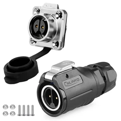 CNLINKO M16 Waterproof Electrical Connector 2/3/4/5/7/8/9 Pin Soldering Wire Aviation Connectors Panel Mounting Plastic+Metal