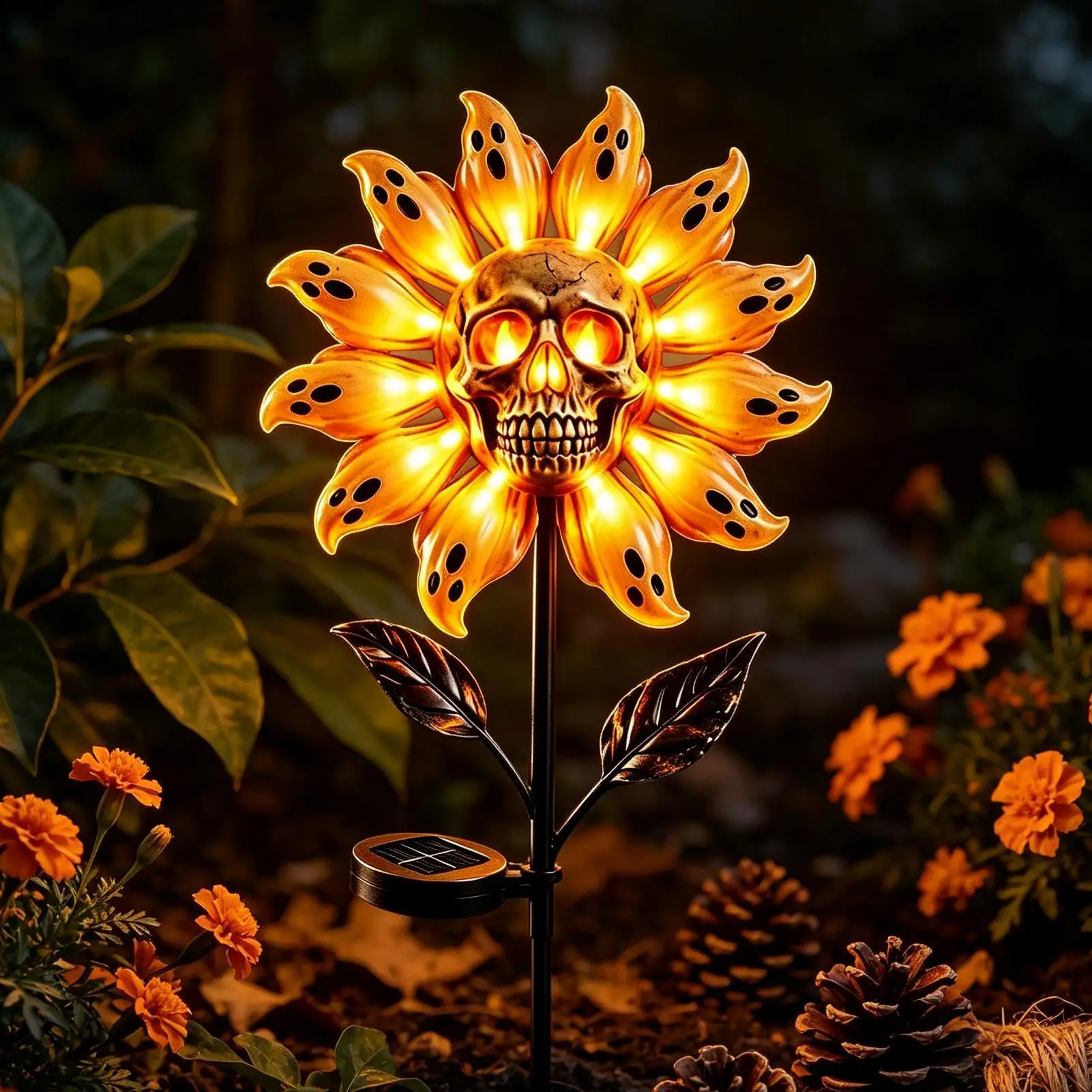Horror Skull Sunflower Flowers Skull Festival Art Craft Garden Decoration Simulation Flower Ornaments Halloween Decorations